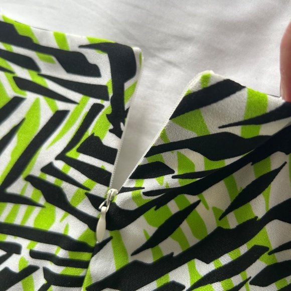 Maggy London Womens Black Green Sleeveless Plunging Wrap Midi Dress Size 10 - Picture 6 of 10